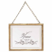 Framed Glass Home Is Where Ant Gld 4x6