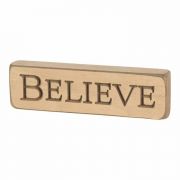 Sign tabletop Cream Believe 6 Wood - (Pack of 4)