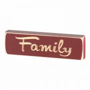 Sign tabletop Red Family 6 Wood - (Pack of 4)