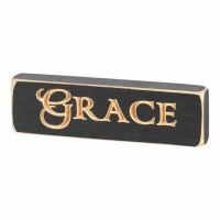 4pk -Sign tabletop Black Grace 6 Wood - (Pack of 4)