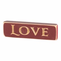 4pk -Sign tabletop Red Love 6 Wood - (Pack of 4)