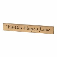 3pk -Plaque Tabletop Faith Hope Love(cpp)wood 12 Inches - (Pack of 3)