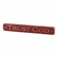 3pk -Plaque Tabletop Trust God(red)wood 12 Inches - (Pack of 3)