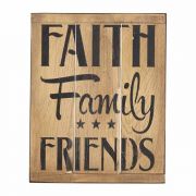 Sign Wall Cream Faith Family 13 Wood