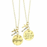 4pk -Necklace Footprints Gold Zinc Al - (Pack of 4)