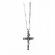 4pk -Necklace Cross Crucifix Comm Pwtr 18 Chain - (Pack of 4)