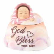 Box Keepsake Baby Girl Resin 2.875 Inches H