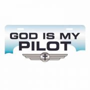 License Plate God Is My Pilot  Metal 12 Inches X6 Inches