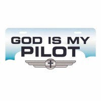 License Plate God Is My Pilot  Metal 12 Inches X6 Inches