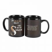 Mug I Will Not Be Shaken Ps.46:1 Black - (Pack of 2)