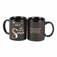 2pk -Mug I Will Not Be Shaken Ps.46:1 Black - (Pack of 2)