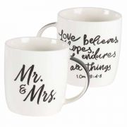 Mug Mr&mrs New Bone China 12.5 Oz - (Pack of 2)