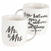 2pk -Mug Mr&mrs New Bone China 12.5 Oz - (Pack of 2)