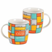 2pk -Mug Phil.4:13 New Bone China 12.5 Oz - (Pack of 2)