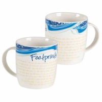 2pk -Mug Footprints New Bone China 12.5 Oz - (Pack of 2)