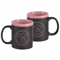 2pk -Mug-thankful & Blessed Stoneware 11 Oz - (Pack of 2)