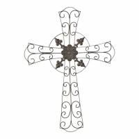 Cross Wall Brown Metal 19.25x26.25