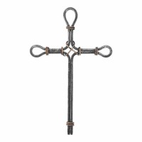 Cross Wall Silver & Copper Metal 10x15.25