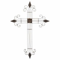Cross Wall Tar Bronze Metal 16x24