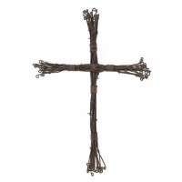 Cross Wall Brown Metal 8.5x1.25x13