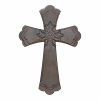 Cross Wall Blk Brush Metal 11x.75x16