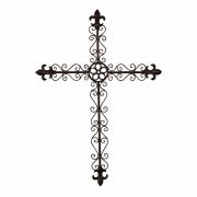 Cross Wall Fleur-de-lis Bronze  Metal 31.25 Inches