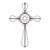 Cross Wall Floral Bronze Metal 33 Inches Cross Wall Floral Bronze Metal 33 Inches