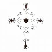 Cross Wall Heart End Bronze  Metal 35 Inches