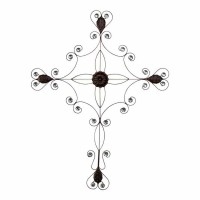 Cross Wall Heart End Bronze Metal 35 Inches Cross Wall Heart End Bronze Metal 35 Inches