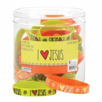 24pk -Bracelet Silicone I (hrt) Jesus 7/16 24/tub - (Pack of 24)) 24pk -Bracelet Silicone I (hrt) Jesus 7/16 24/tub - (Pack of 24))