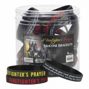 24pk -Bracelet Silicone Firefighter Prayer 7/16 24/tub - (Pack of 24))