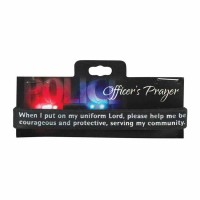 6pk -BraceletSilicone Police Officer Prayer 7/16 Card - (Pack of 6)