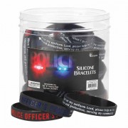24pk -Bracelet Silicone Police Officer Pray7/16 24/tub - (Pack of 24))