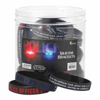 24pk -Bracelet Silicone Police Officer Pray7/16 24/tub - (Pack of 24))