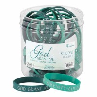 24pk -Silicone Bracelet Serenity Prayer 7/16 Inches - (Pack of 24))