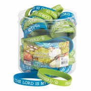 24pk -Bracelet Silicone-psalm 23-the Lord..2 Assorted 7/16 Inches - (Pack of 24))