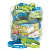 24pk -Bracelet Silicone-psalm 23-the Lord..2 Assorted 7/16 Inches - (Pack of 24))