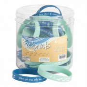 24pk -Bracelet Silicone-footprints 2 Assorted 7/16 Inches - (Pack of 24))