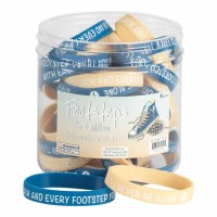 24pk -Bracelet Silicone-footsteps Psalm .2 Assorted 7/16 Inches - (Pack of 24))