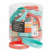 24pk -Bracelet Silicone Phil 4:13 2 Assorted 7/16 Inches - (Pack of 24))