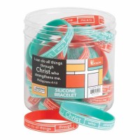 24pk -Bracelet Silicone Phil 4:13 2 Assorted 7/16 Inches - (Pack of 24)) 24pk -Bracelet Silicone Phil 4:13 2 Assorted 7/16 Inches - (Pack of 24))