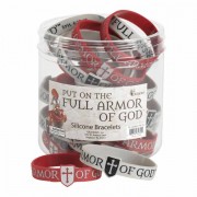 24pk -Bracelet Silicone Full Armor Of God 2 Assorted 7/16 Inches - (Pack of 24))