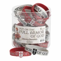 24pk -Bracelet Silicone Full Armor Of God 2 Assorted 7/16 Inches - (Pack of 24))