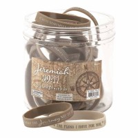 24pk -Bracelet Silicone Jeremiah 29:11 2 Assorted 7/16 Inches - (Pack of 24))