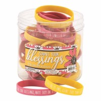 Bracelet Silicone Count Blessings 2 Asst 7/16 Inches