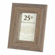 2pk -Photo Frame Tabletop 25th Wedding 4x6 Brn Frame - (Pack of 2)