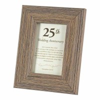 2pk -Photo Frame Tabletop 25th Wedding 4x6 Brn Frame - (Pack of 2)