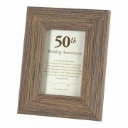 2pk -Photo Frame Tabletop 50th Wedding 4x6 Brn Frame - (Pack of 2)
