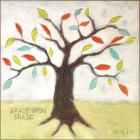 Plaque Wall Grace Upon John 1:16 Mdf 10x10