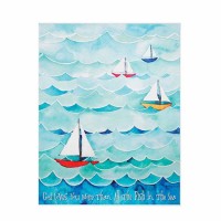 Plaque Wall Summer Sailboats Mdf 11x14